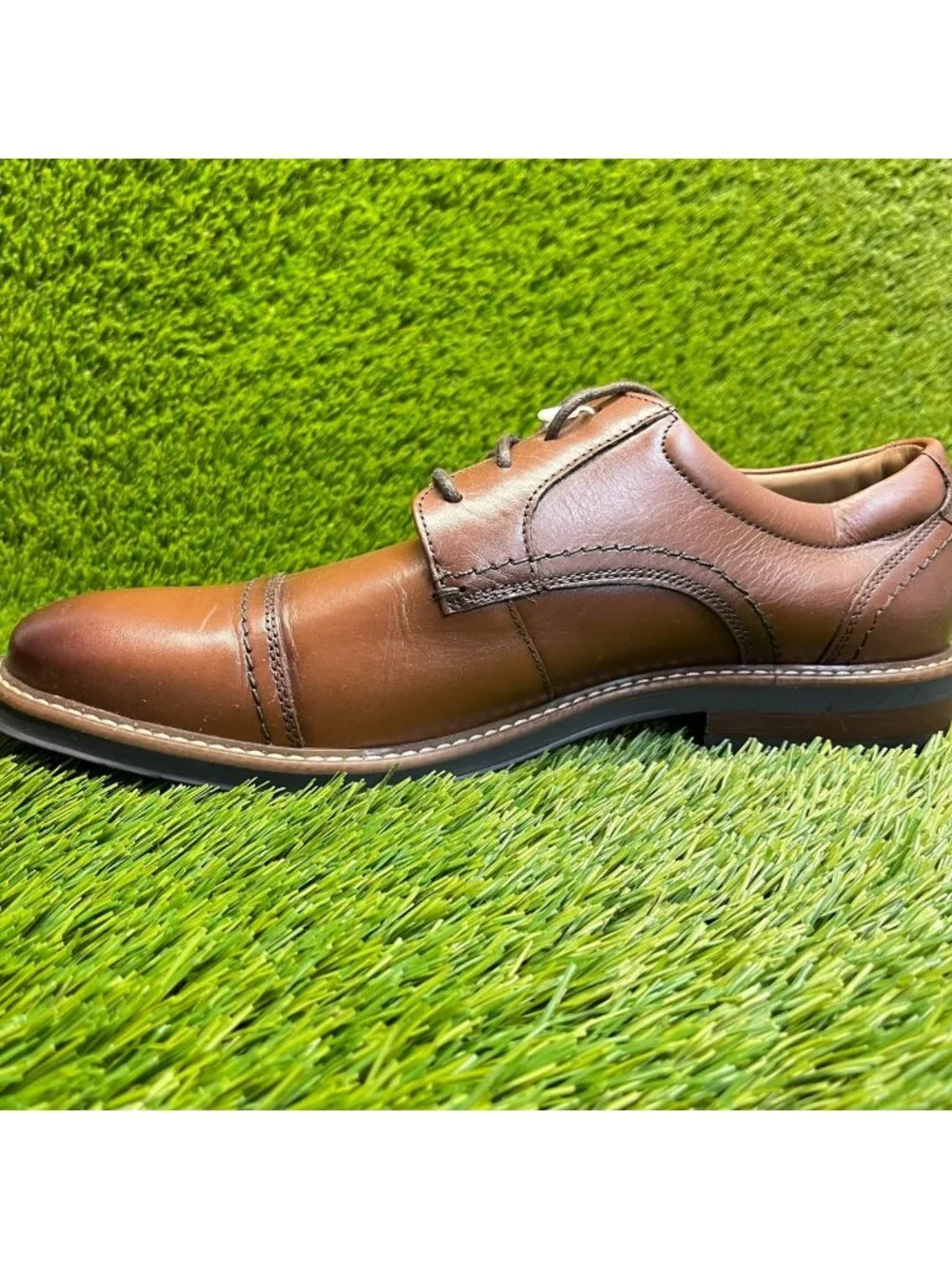 Nunn Bush Westfield Mens Size 10 Brown Casual Classic Cap Toe Oxford Dress Shoes